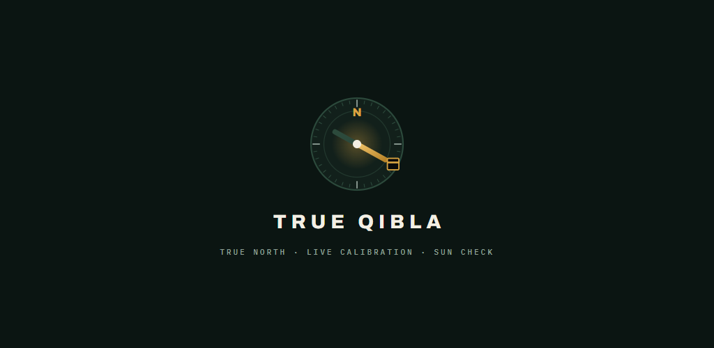 True Qibla compass and prayer times