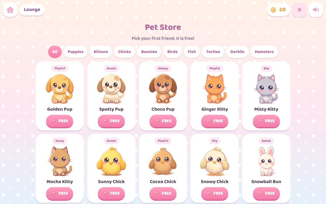 Pet game for Toddlers